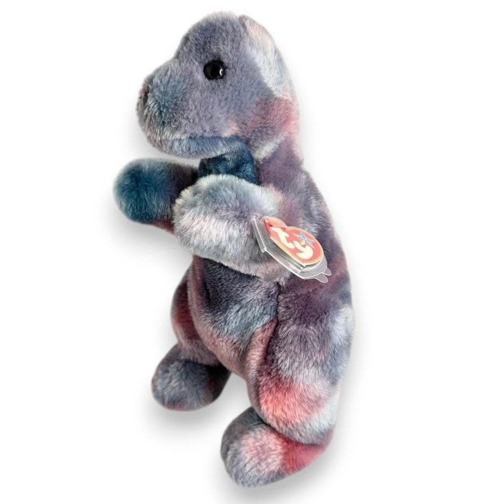 Rex the T-Rex | Purple Tie-Dye Dinosaur | Mint Heart Tag TY Beanie Buddy